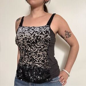 RN Convertible Grey Sequined Top